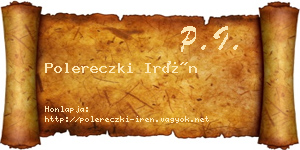 Polereczki Irén névjegykártya